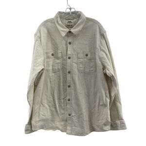 Blake Shelton X Lands' End Cream Denim Field Button Military Jacket, XL Cotton